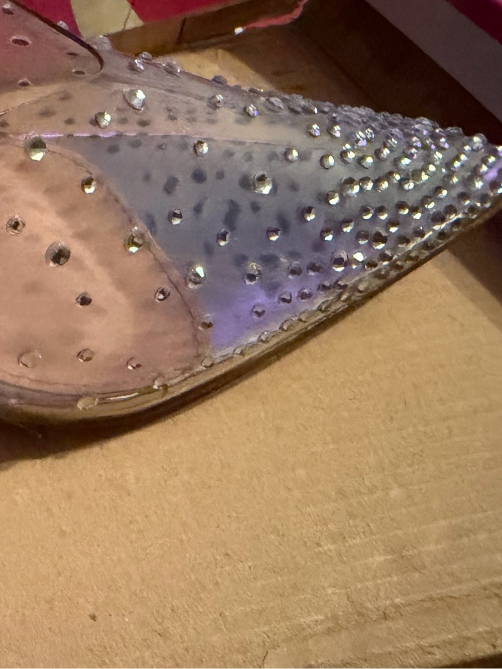 Clear Silver Rhinestone Pointed Mule Heels - Picture 5 of 5